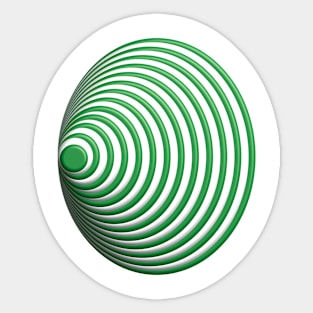 Geometric green concentric circles 3D doodle art Sticker